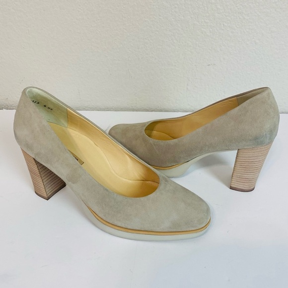 Paul Green Kathy Platform Pump in Stone Suede Size 9.5 - Picture 1 of 8